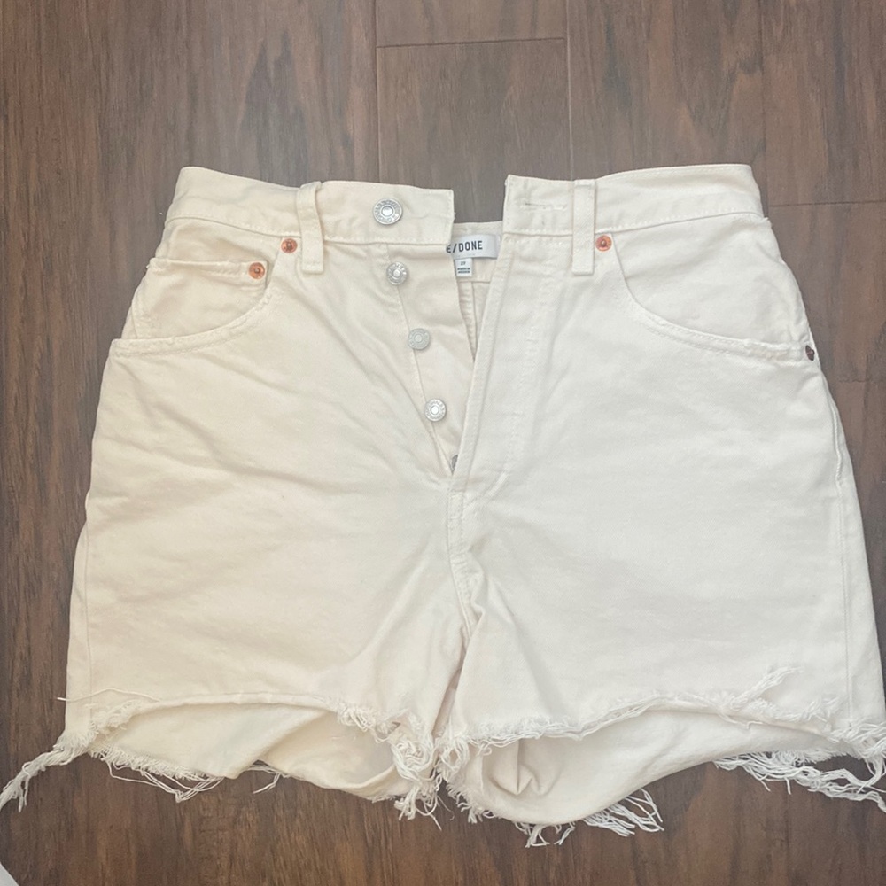 50’s high waist white redone shorts